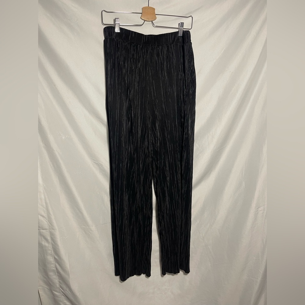 Banana Republic Sloan Black Pleated Wide Leg Pants Size Large - Picture 2 of 7